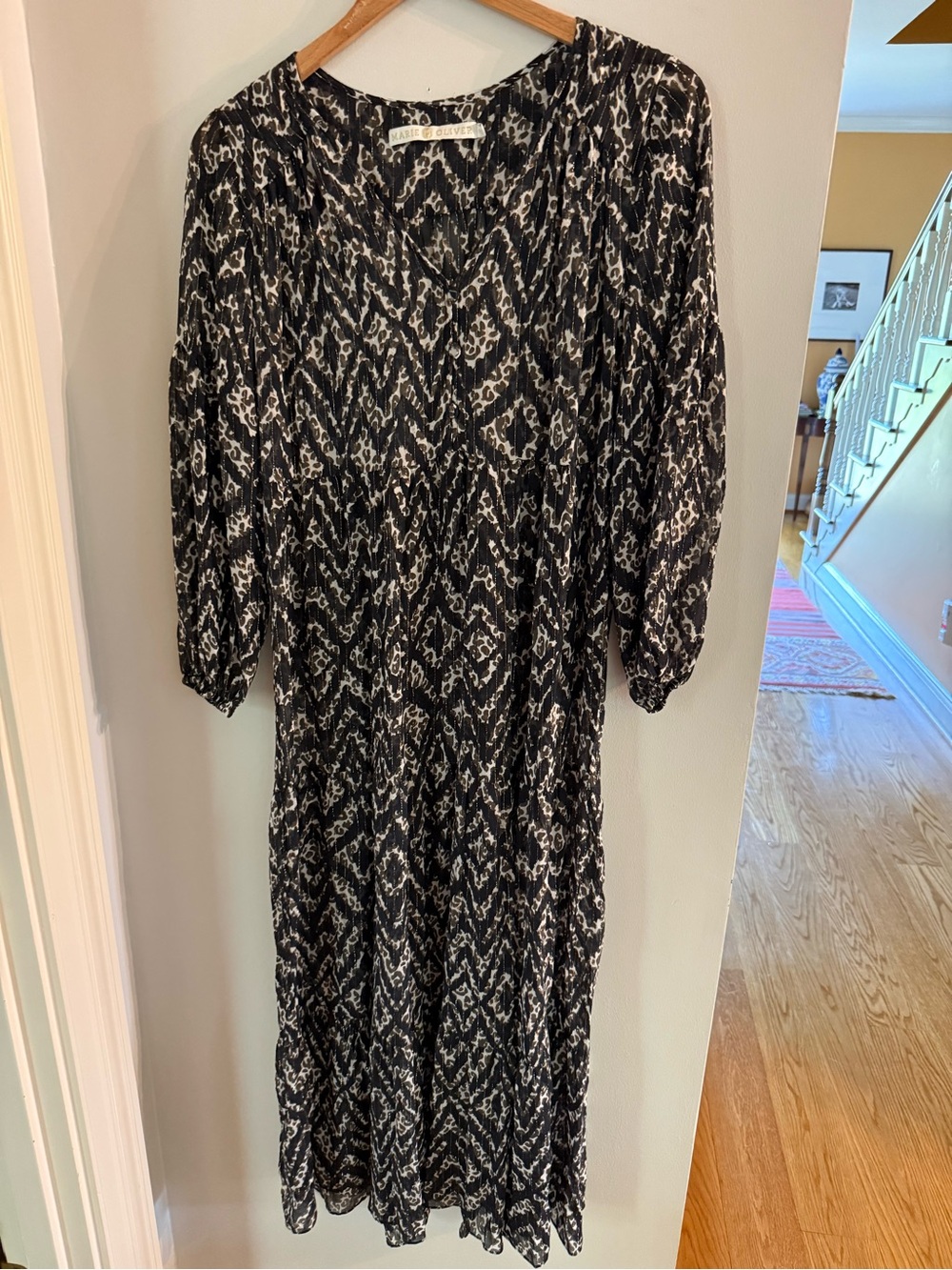Marie Oliver Black and White Midi Dress